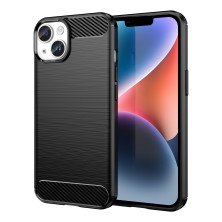 Funda para Apple iPhone 14 Carcasa Silicona Fibra de Carbono Elástica Antigolpes