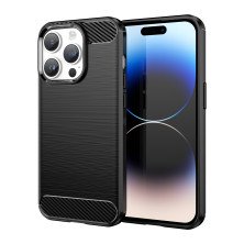 Funda para Apple iPhone 14 Pro Carcasa Silicona Fibra de Carbono Elástica Antigolpes