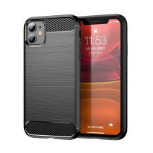 Funda para Apple iphone 11 Carcasa Silicona Fibra de Carbono Elástica Antigolpes