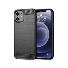 Funda para Apple iPhone 12 Mini Carcasa Silicona Fibra de Carbono Elástica Antigolpes