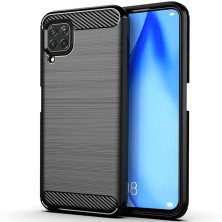 Funda para Huawei P40 Lite Carcasa Silicona Fibra de Carbono Elástica Antigolpes