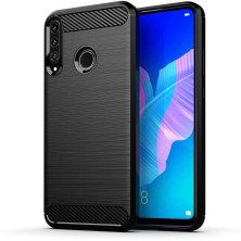 Funda para Huawei P40 Lite E Carcasa Silicona Fibra de Carbono Elástica Antigolpes