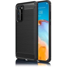 Funda para Huawei P40 Pro Carcasa Silicona Fibra de Carbono Elástica Antigolpes