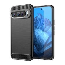 Funda para Google Pixel 9A Carcasa Silicona Fibra de Carbono Elástica Antigolpes