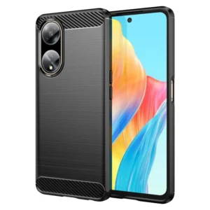 Funda para Oppo A98 5G Carcasa Silicona Fibra de Carbono Elástica Antigolpes