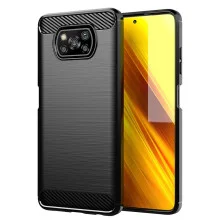 Funda para Xiaomi Poco X3 NFC / Poco X3 Pro Carcasa Silicona Fibra de Carbono Elástica Antigolpes