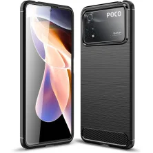 Funda para Xiaomi Poco X4 Pro 5G Carcasa Silicona Fibra de Carbono Elástica Antigolpes