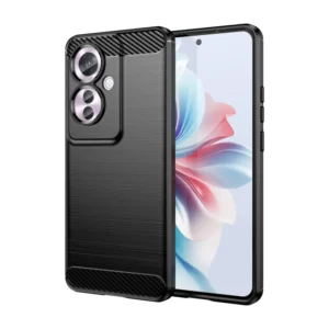 Funda para Oppo Reno 11F Carcasa Silicona Fibra de Carbono Elástica Antigolpes